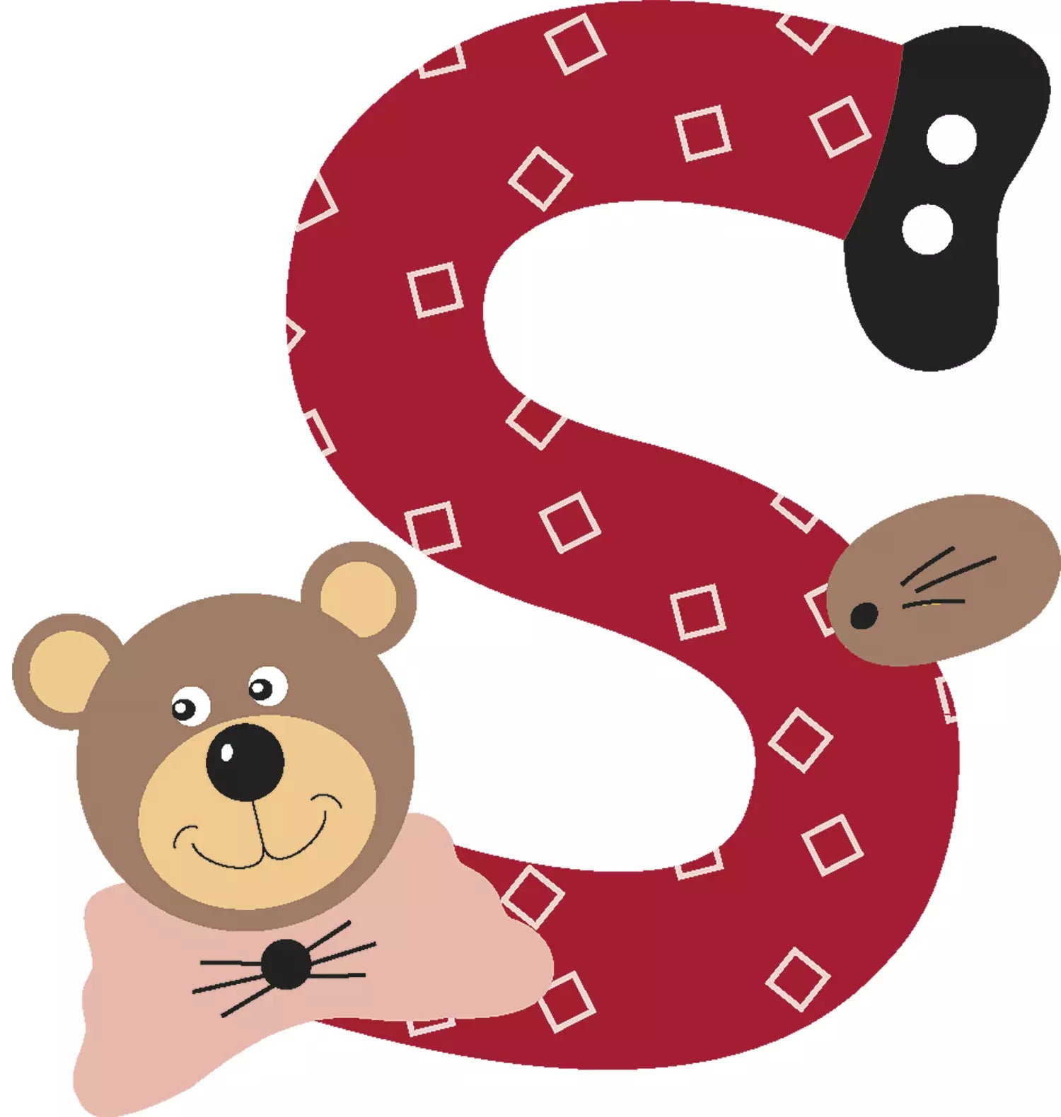 Lettre S de porte en bois - Ulysse couleurts d'enfance