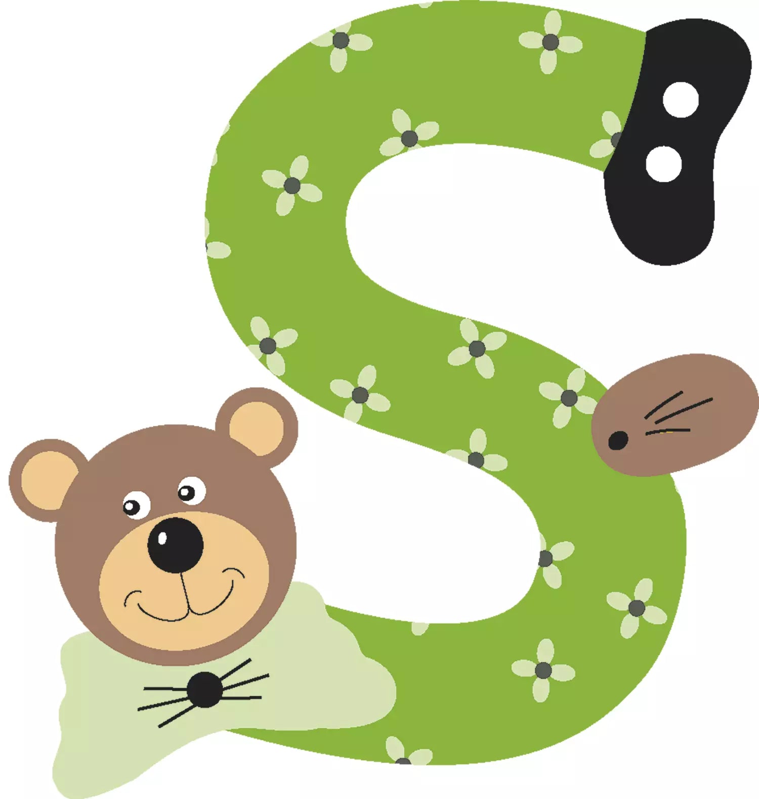 Lettre S de porte en bois - Ulysse couleurts d'enfance