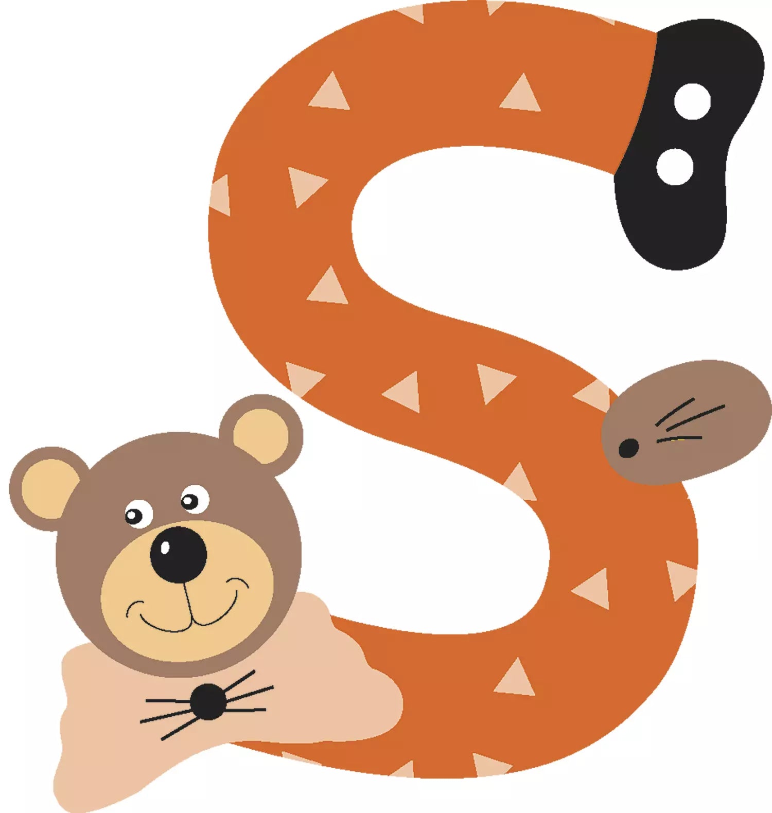 Lettre S de porte en bois - Ulysse couleurts d'enfance