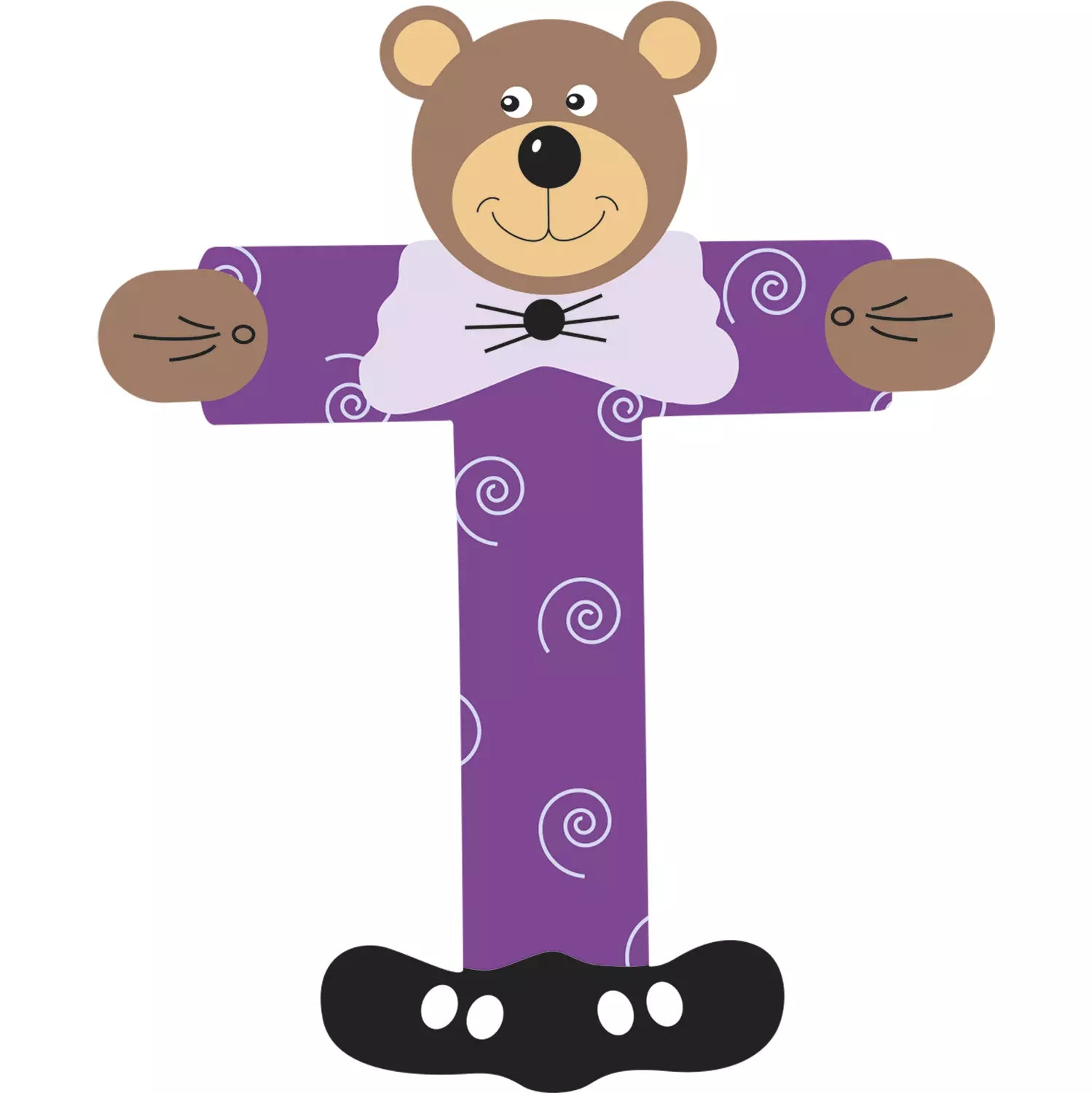 Lettre T de porte en bois - Ulysse couleurs d'enfance