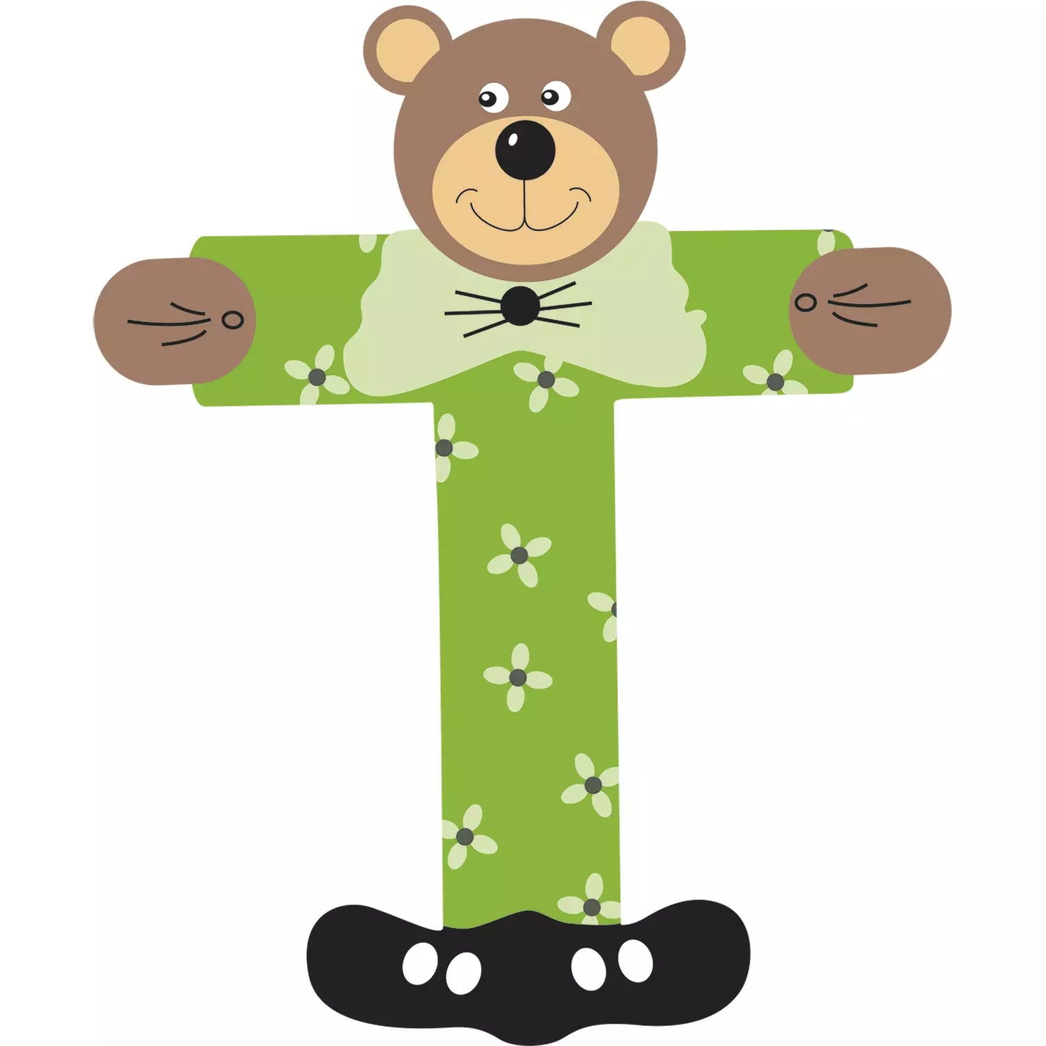 Lettre T de porte en bois - Ulysse couleurs d'enfance