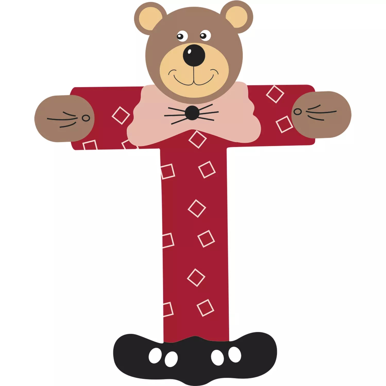 Lettre T de porte en bois - Ulysse couleurs d'enfance