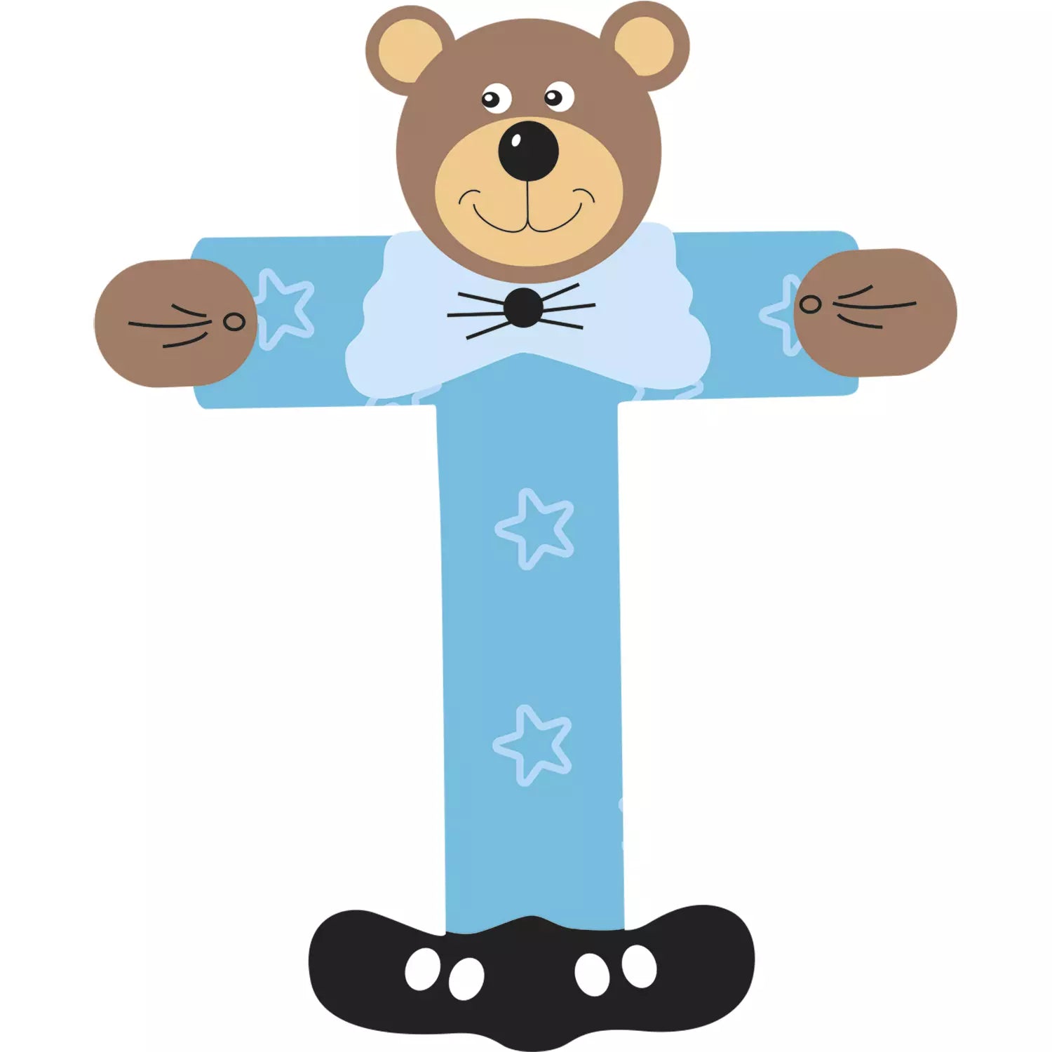 Lettre T de porte en bois - Ulysse couleurs d'enfance