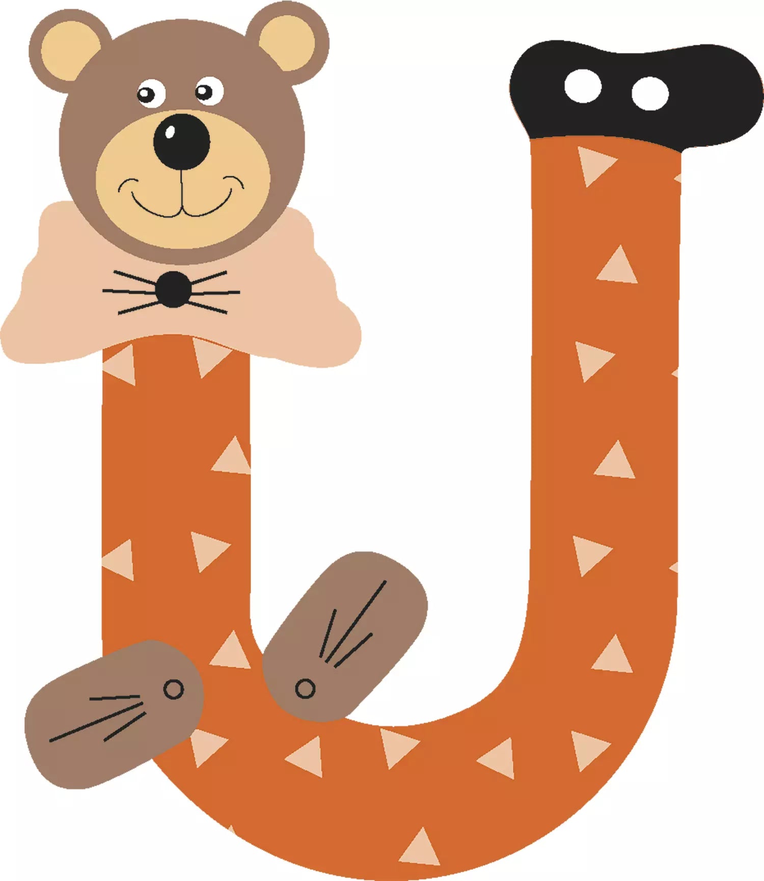 Lettre U de porte en bois - Ulysse couleurs d'enfance