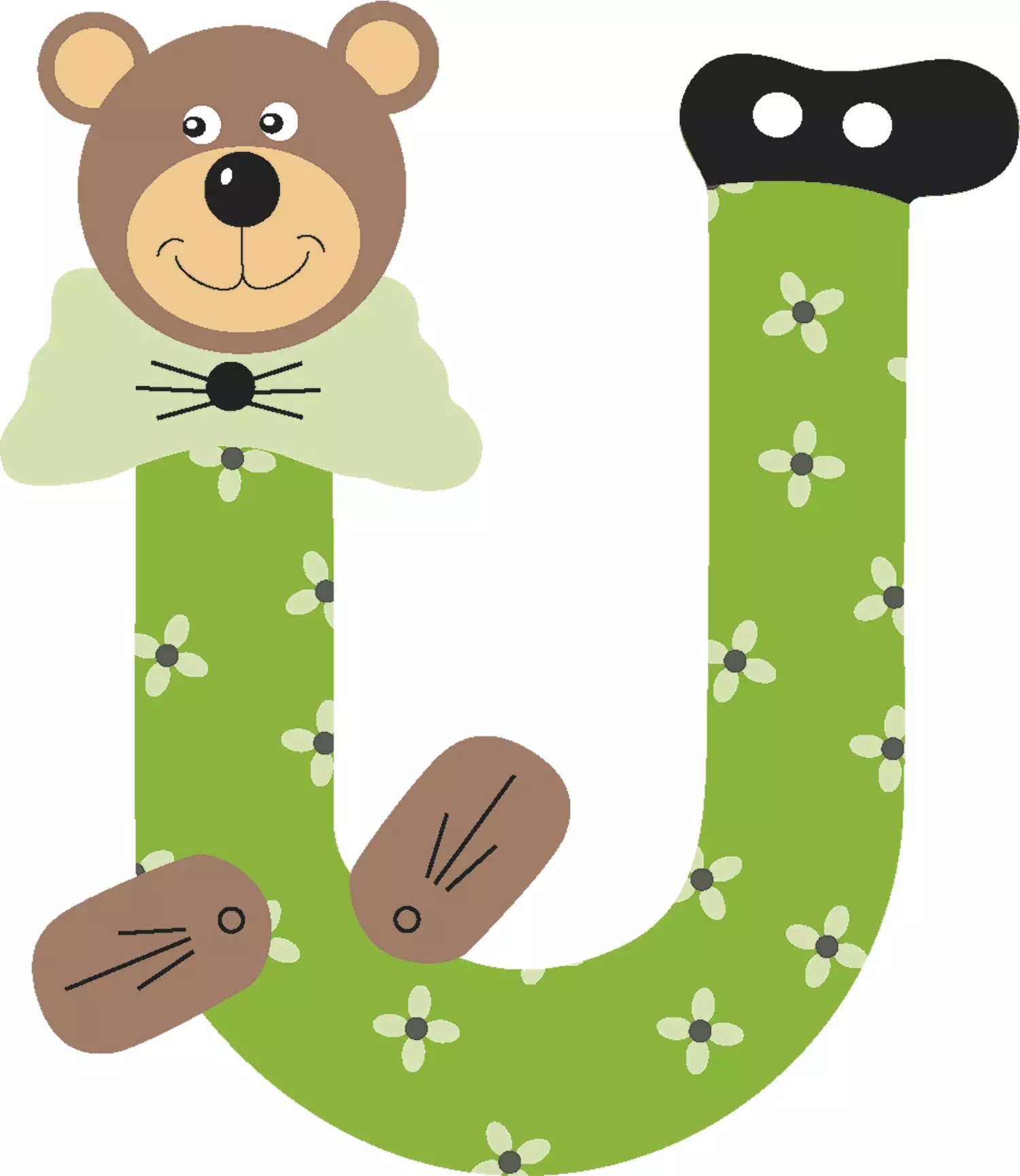 Lettre U de porte en bois - Ulysse couleurs d'enfance