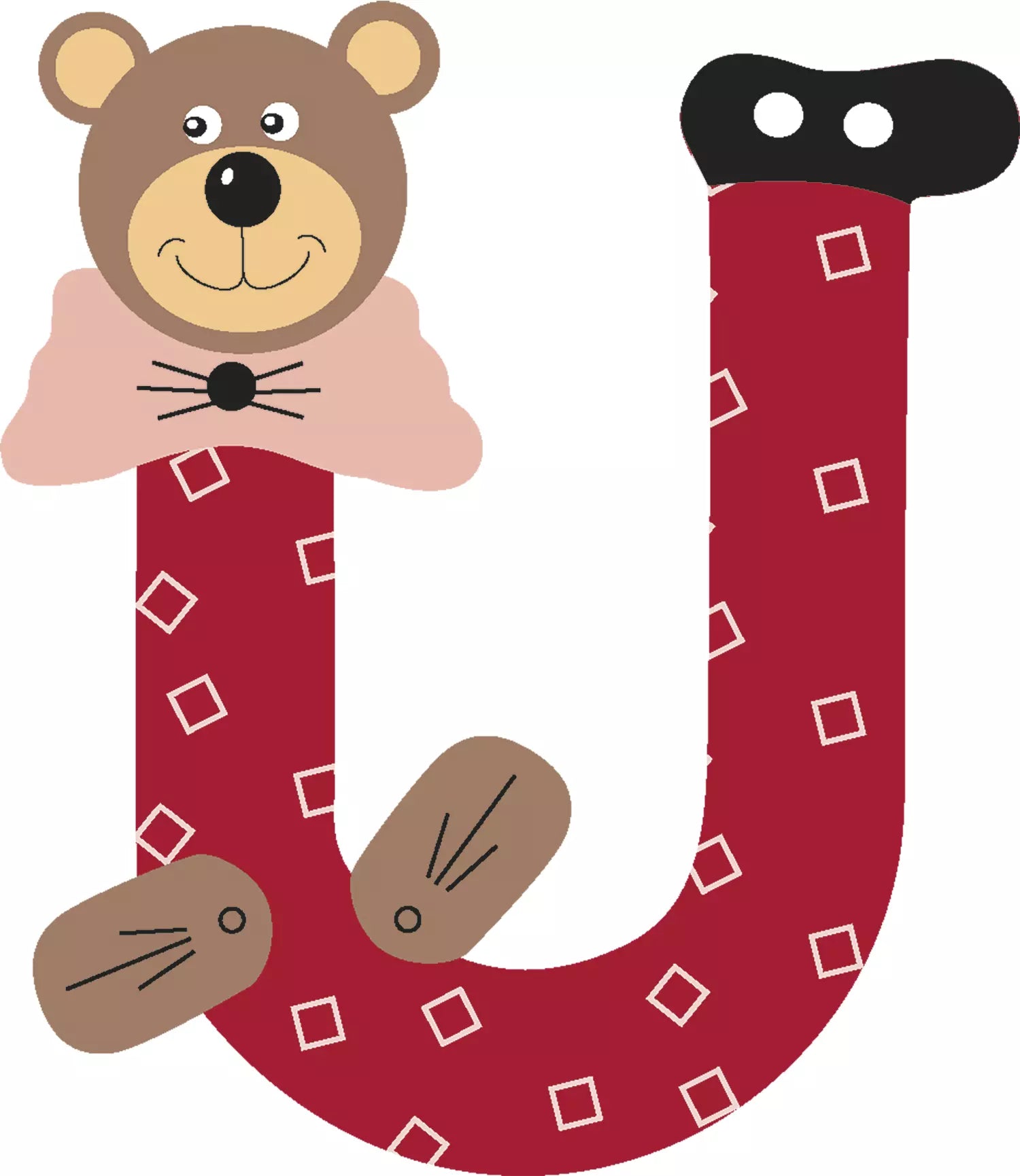 Lettre U de porte en bois - Ulysse couleurs d'enfance