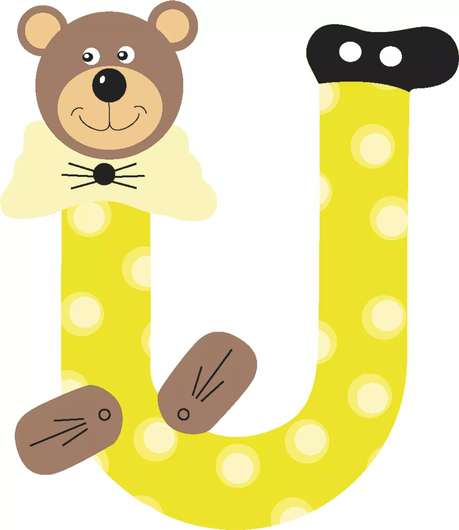 Lettre U de porte en bois - Ulysse couleurs d'enfance