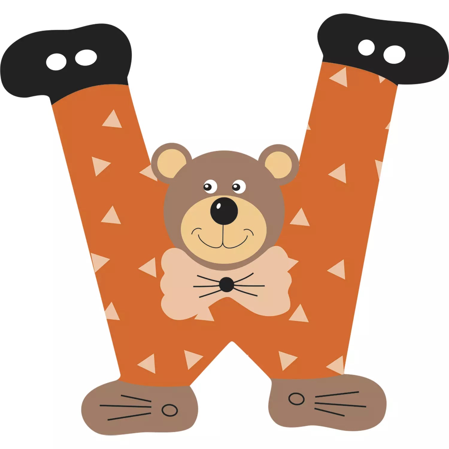 Lettre W de porte en bois - Ulysse couleurs d'enfance