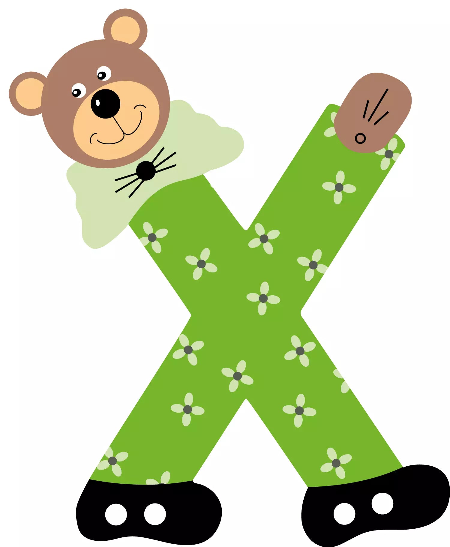 Lettre X de porte en bois - Ulysse couleurs d'enfance