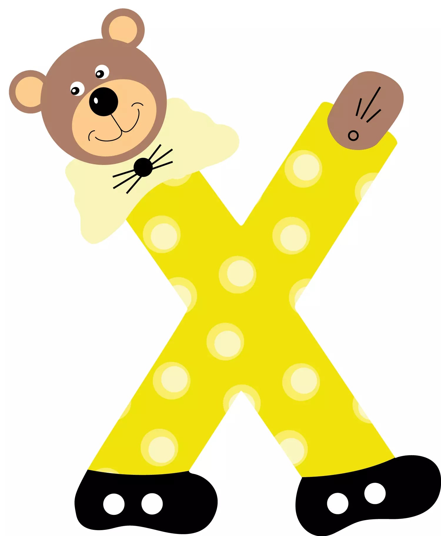 Lettre X de porte en bois - Ulysse couleurs d'enfance