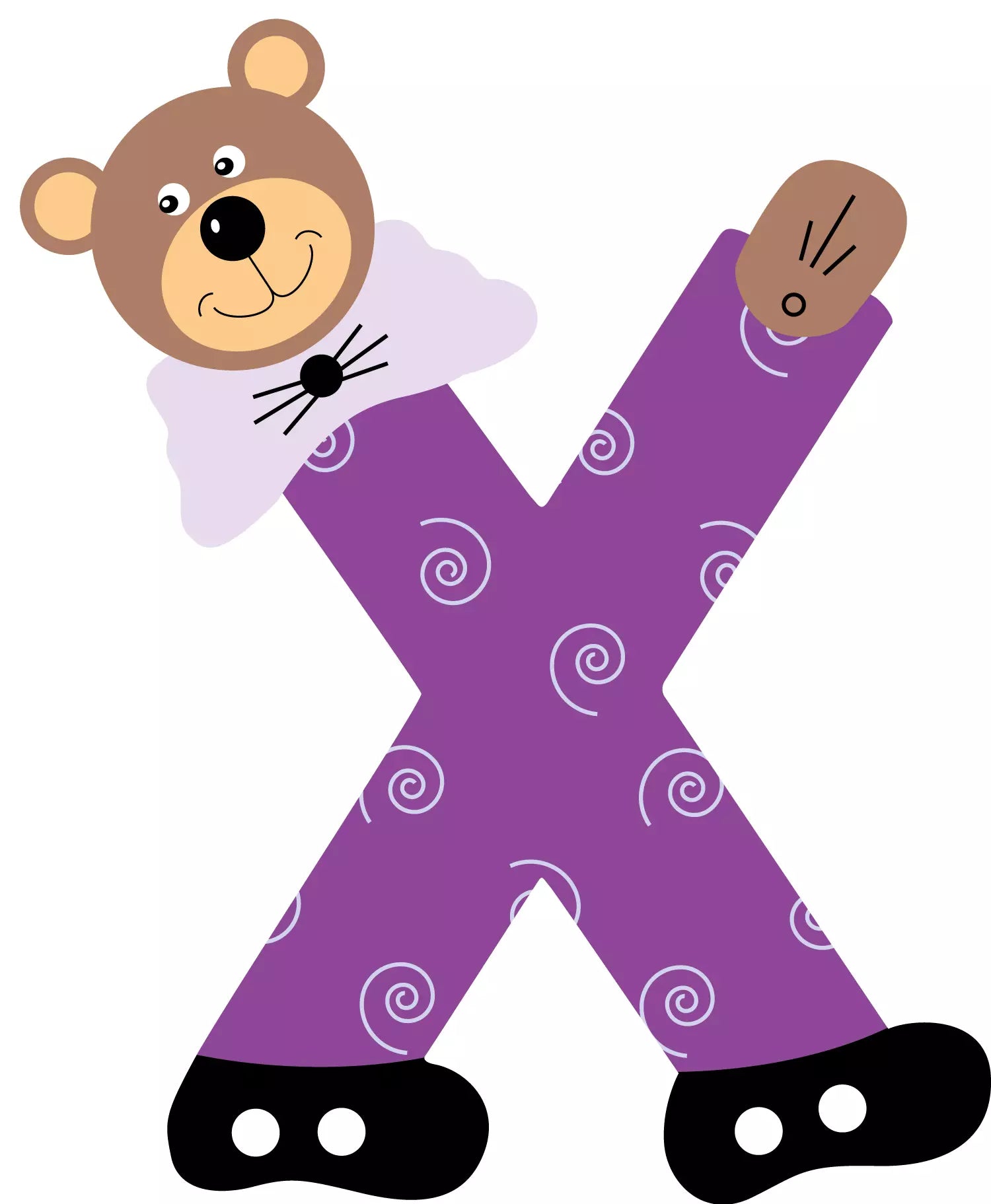 Lettre X de porte en bois - Ulysse couleurs d'enfance