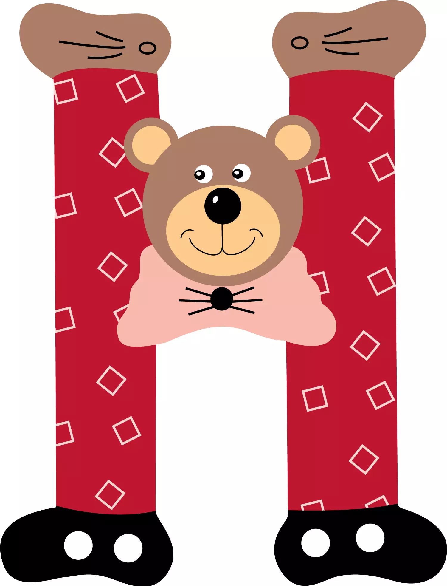 Lettre H de porte en bois - Ulysse couleurs d'enfance