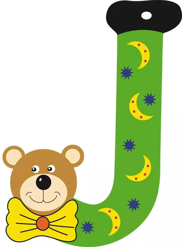 Lettre J de porte en bois - Ulysse couleurs d'enfance