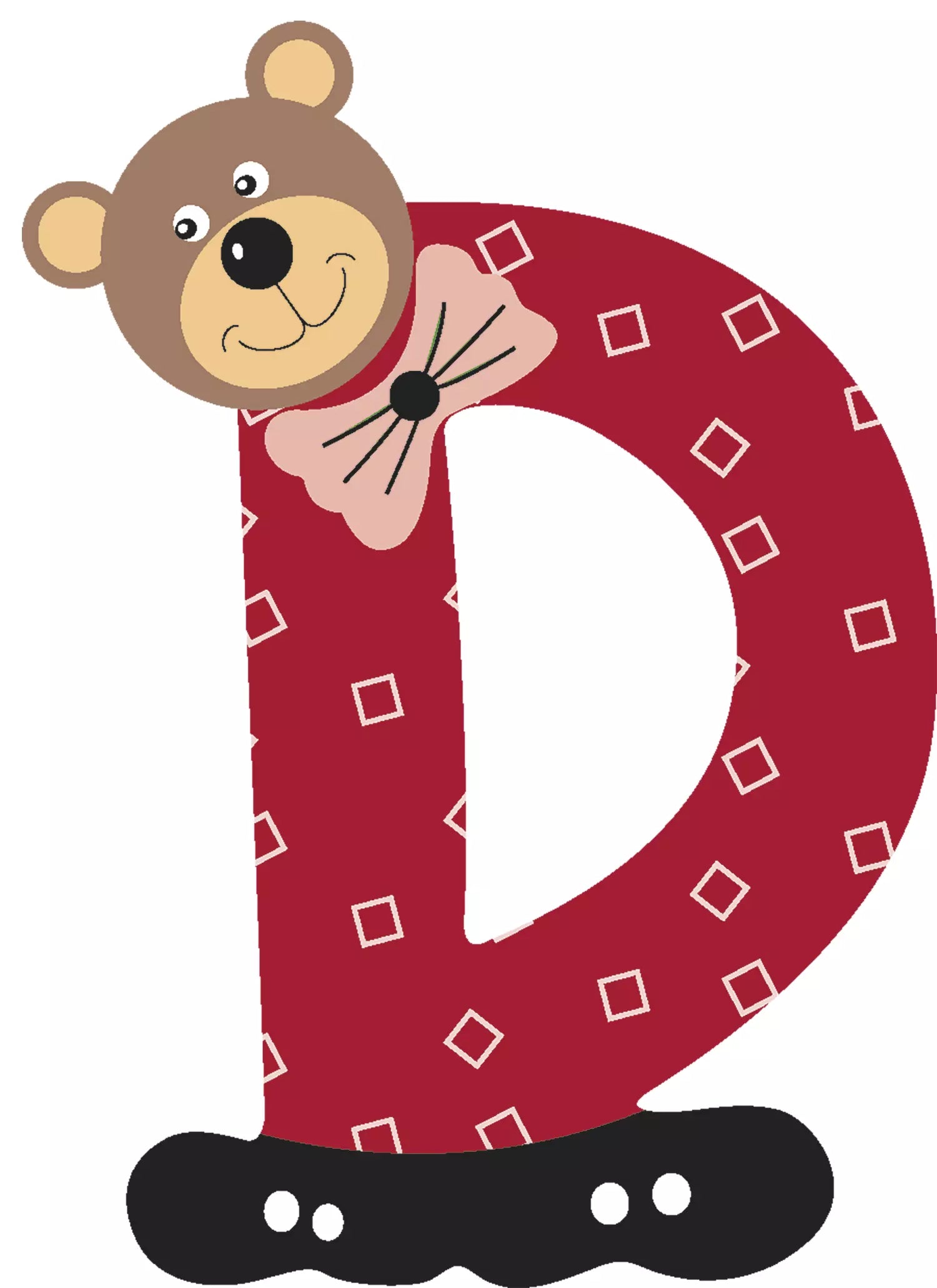 Lettre D de porte en bois - Ulysse couleurs d'enfance