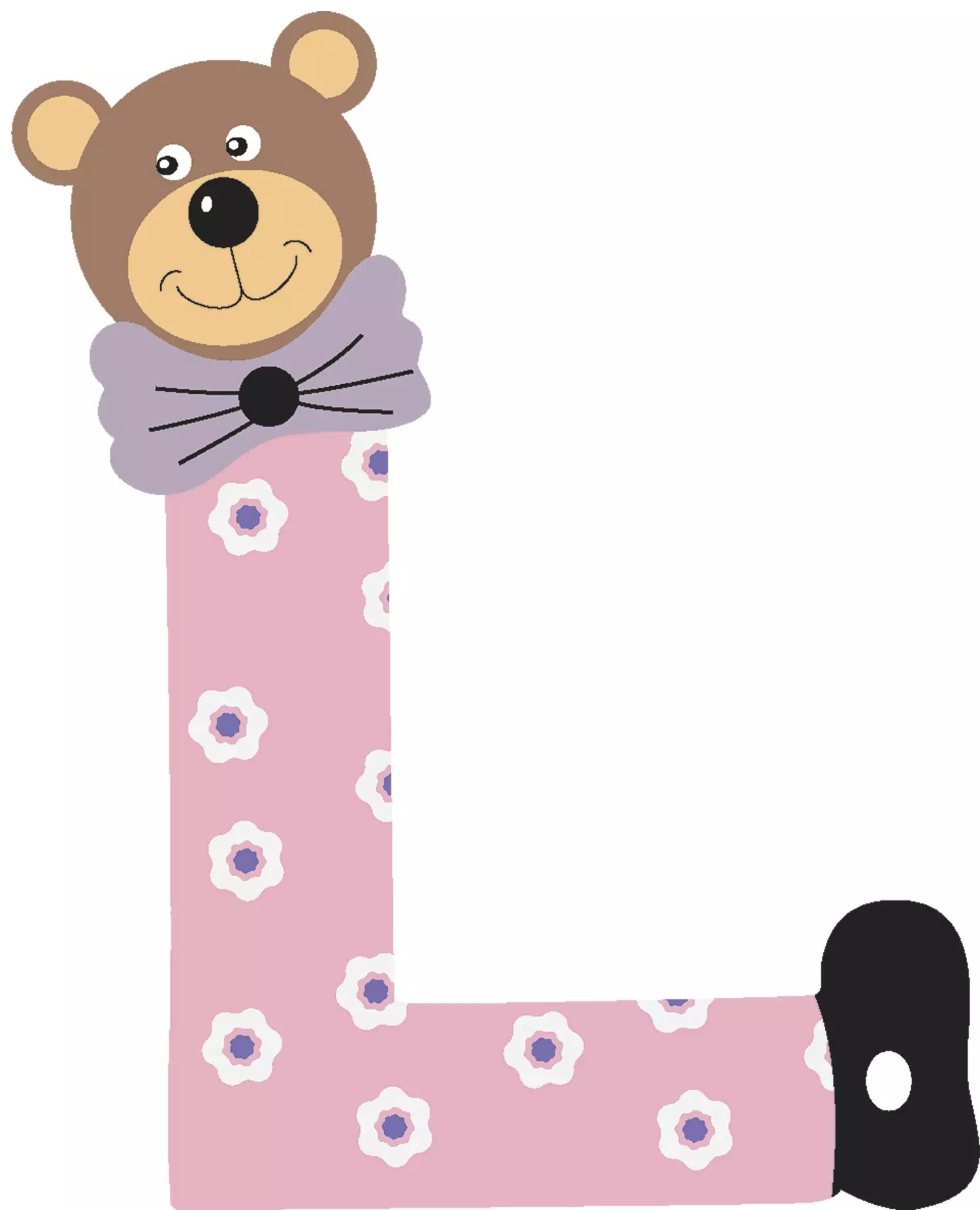 Lettre L de porte en bois - Ulysse couleurs d'enfance