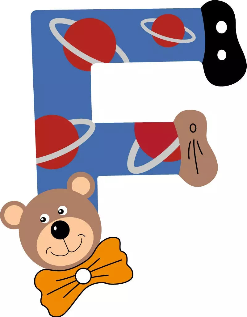 Lettre F de porte en bois - Ulysse couelurs d'enfance