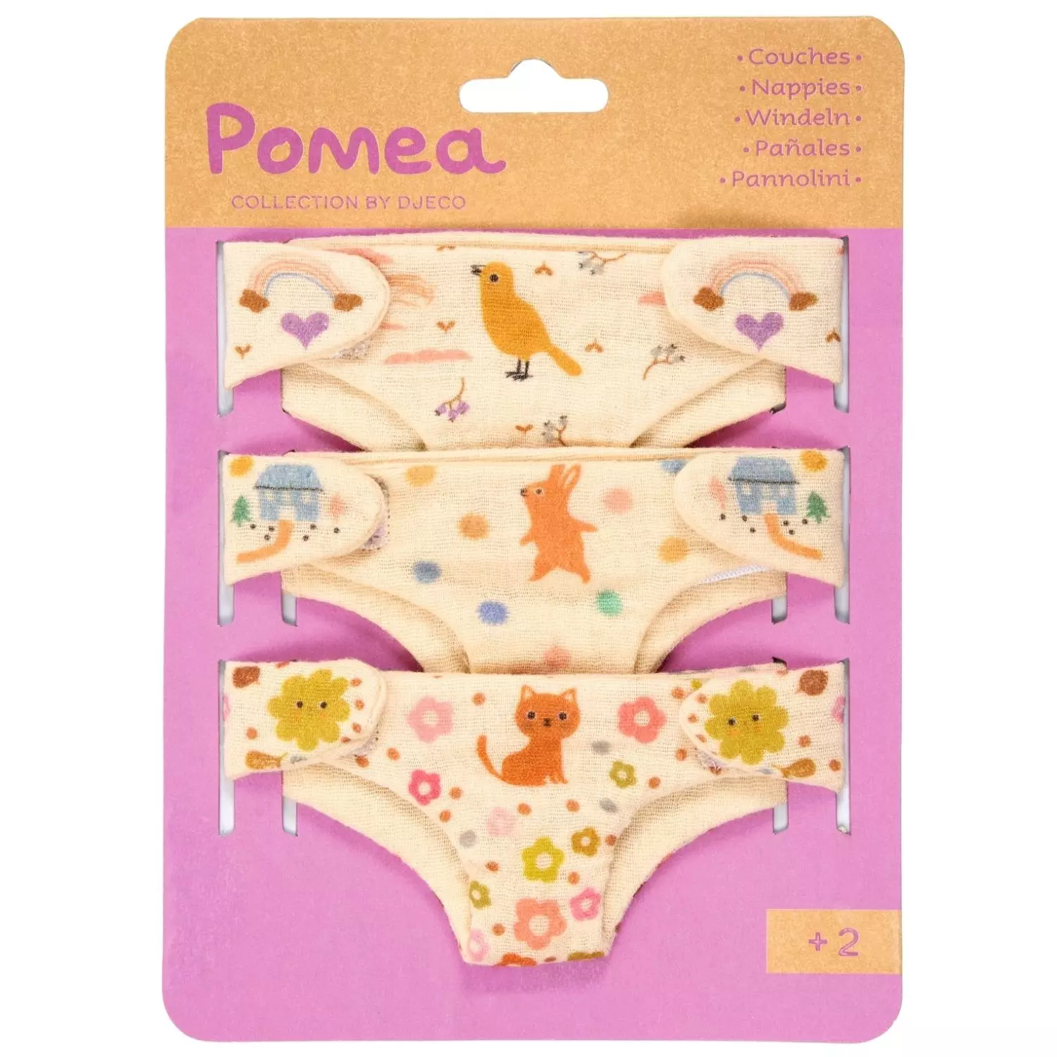 Lot 3 couches pour poupée pomea djeco