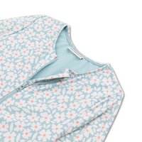 Maillot de bain fille ML Fleuri bleu UV50+ - Swim essentials