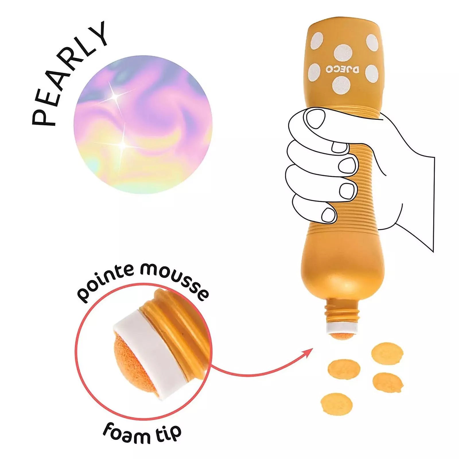 Lot de 4 marqueurs à gros points Pearly - Djeco