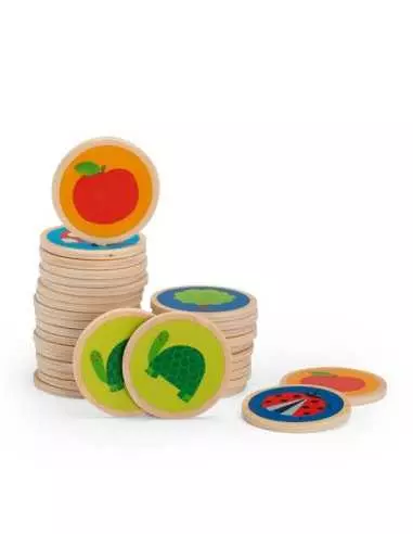 Mémo en bois le jardin les popipops - Moulin roty