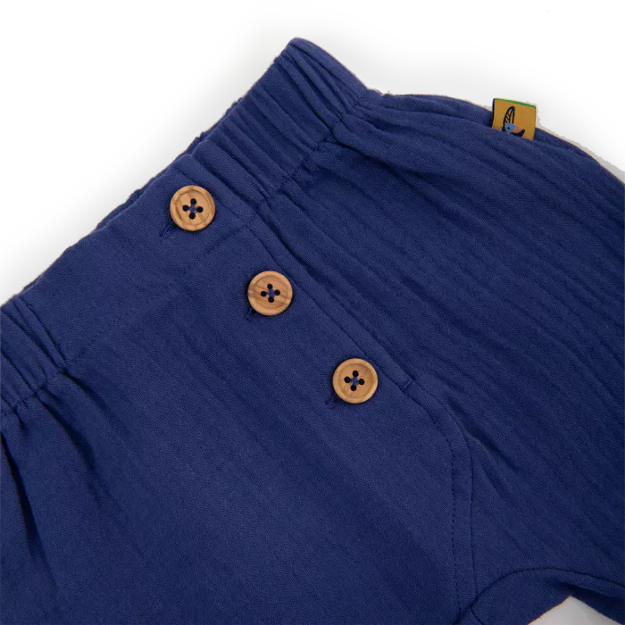 Nahel short sarouel lange bleu jungle - Moulin roty