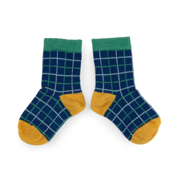 Nazare chaussettes à carreaux jungle - Moulin roty