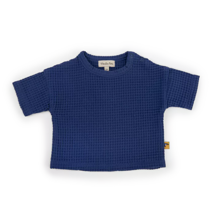 Noam T-shirt nid de puce bleu jungle - Moulin roty