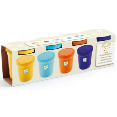 4 pots de pâte à modeler nature - Djeco
