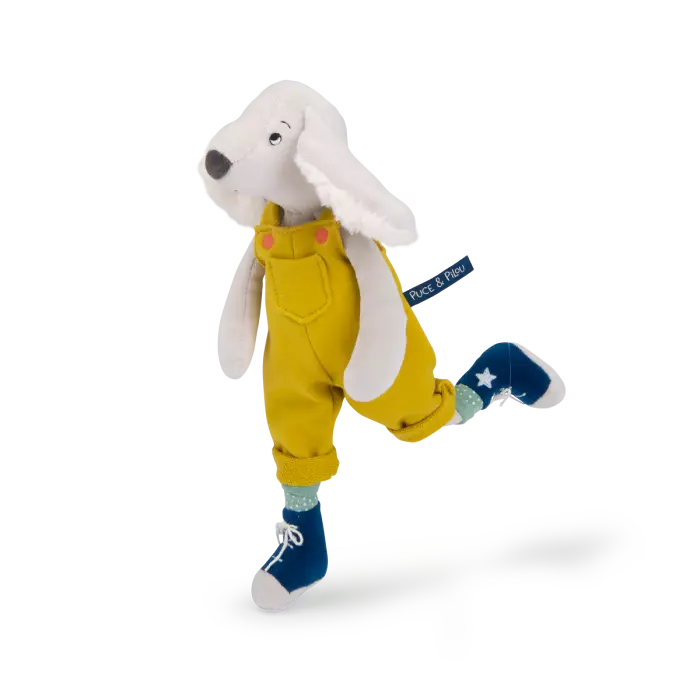 peluche chien pilou jaune 37 cm puce et pilou - Moulin roty
