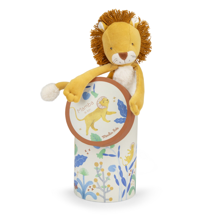 Peluche en boite Lion Mamba la forêt de mawa - Moulin roty