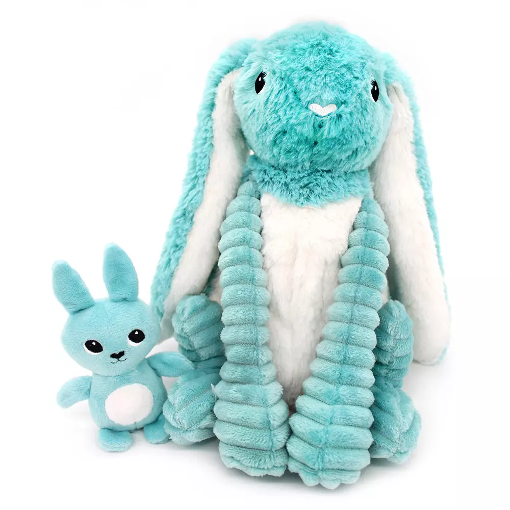 Peluche lapin maman/bébé aqua les ptipotos - Les déglingos