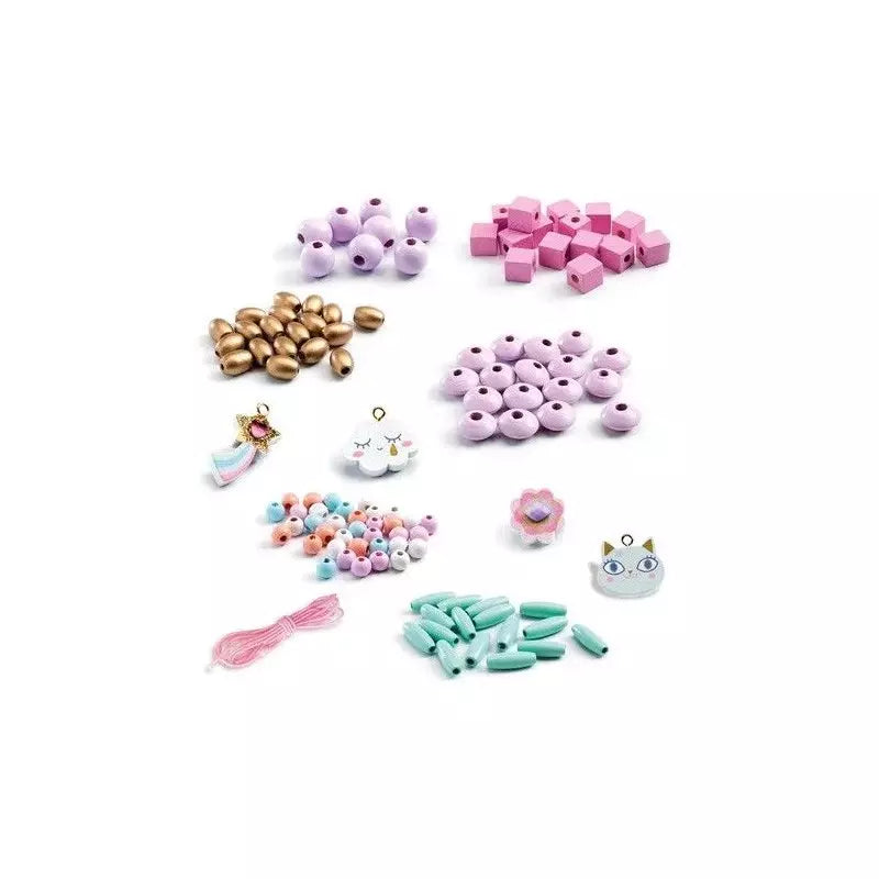 Perles en bois arc en ciel - Djeco