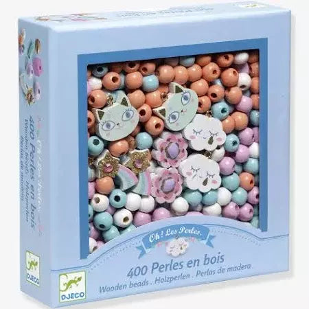 Perles en bois arc en ciel - Djeco