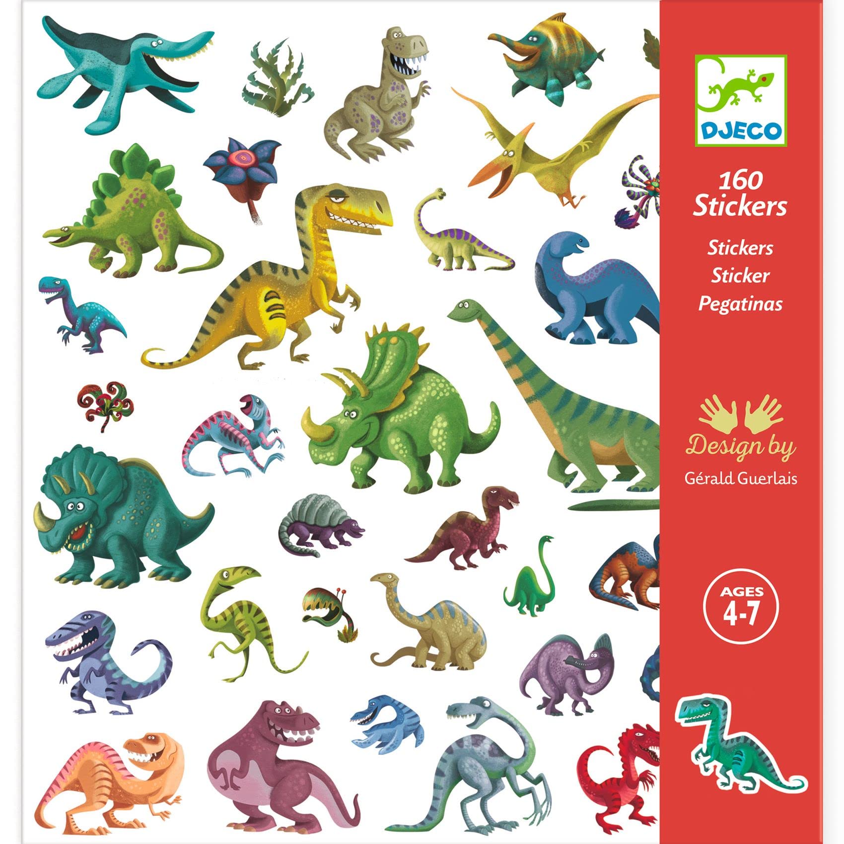 Planche de 160 stickers Dinosaures - Djeco