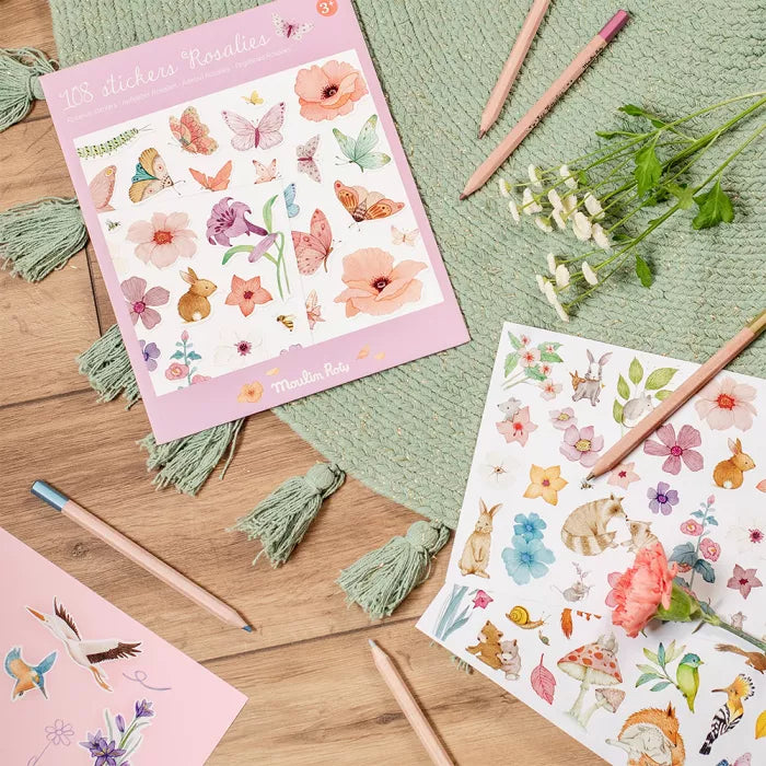 Pochette 108 stickers Les rosalies - Moulin roty