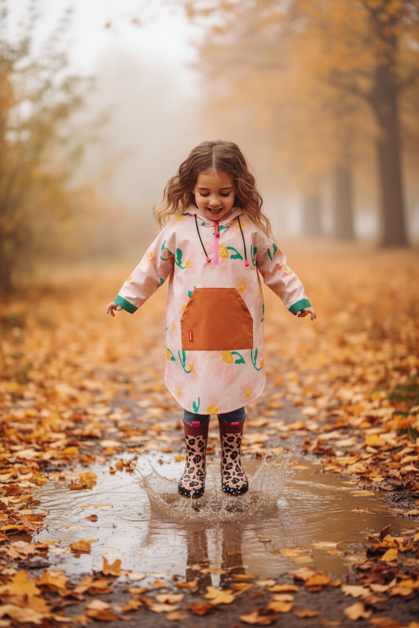 Poncho & bottes de pluie - ambiance automnale