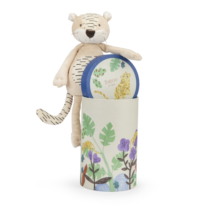 Peluche en boite Tigre Baboo la forêt de mawa - Moulin roty