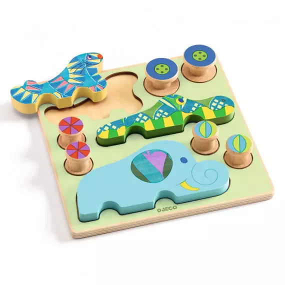 Puzz & Roll Bariolo en bois - Djeco