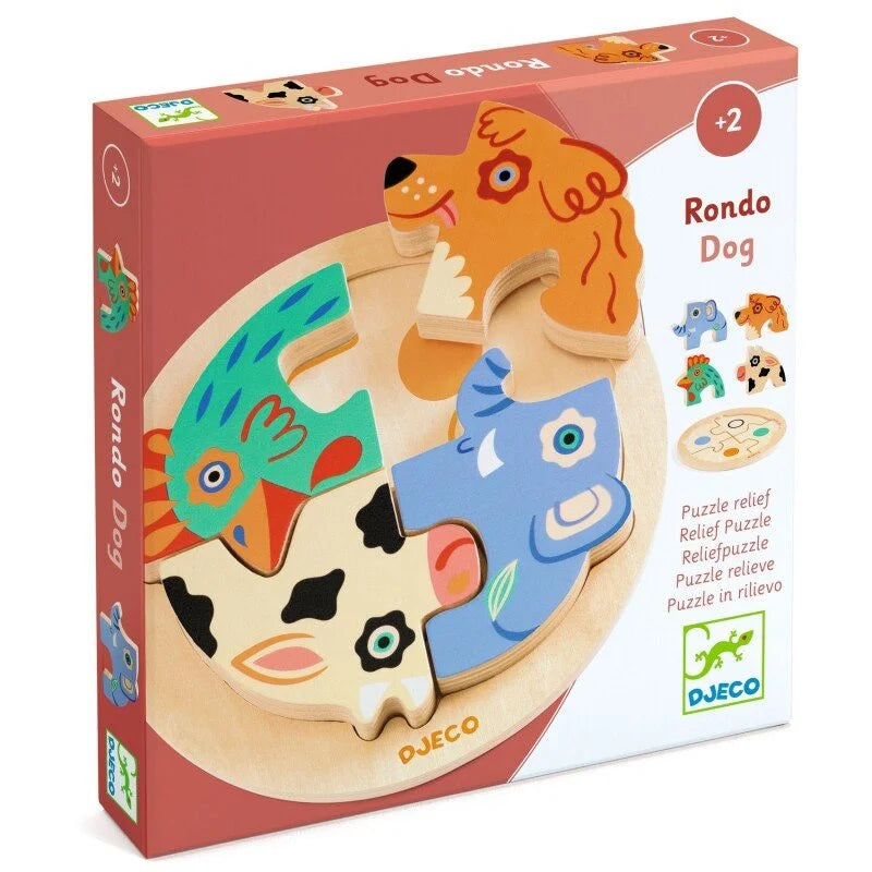 Puzzle en bois relief Rondo Dog - Djeco