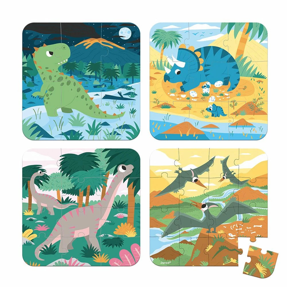 Puzzles évolutifs Dinosaures (lot de 4) - Janod