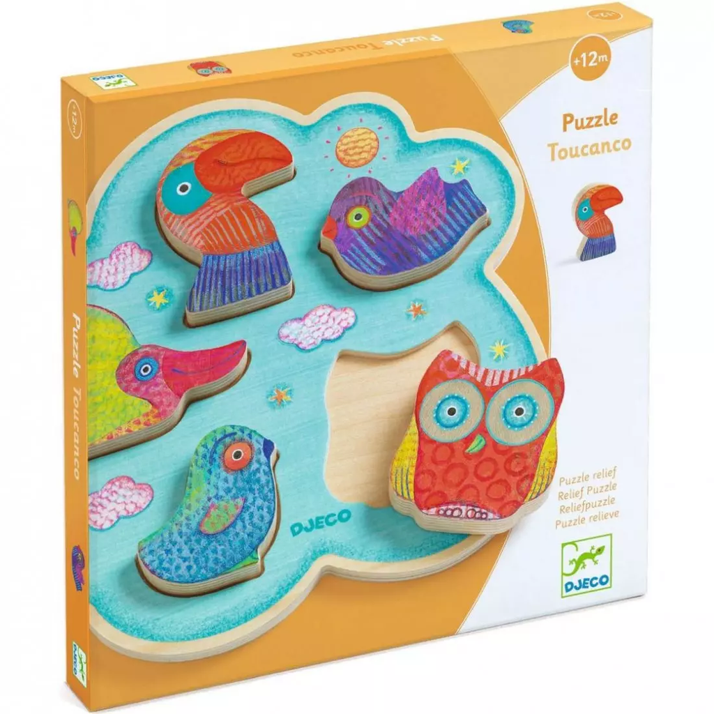 Puzzle en bois relief Toucanco - Djeco