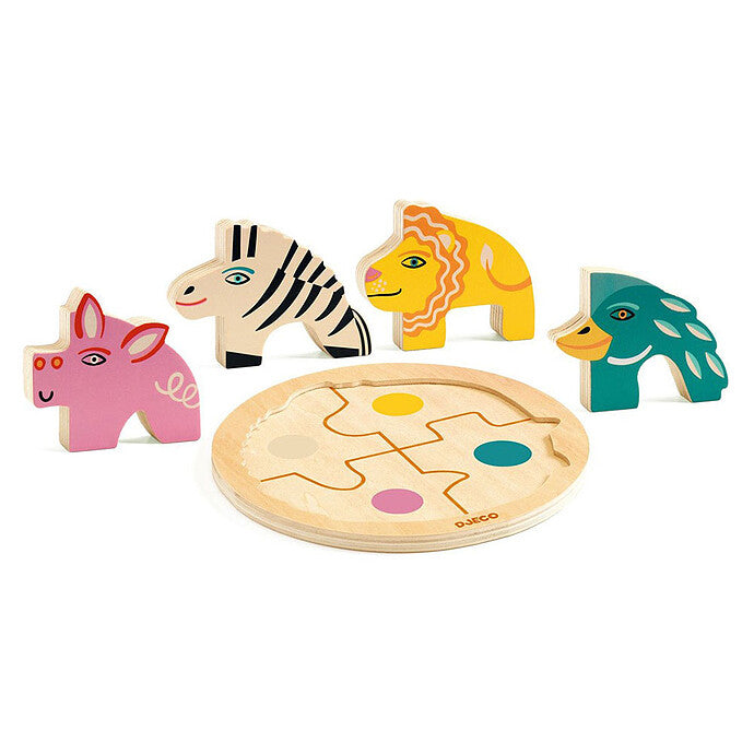 Puzzle en boi relief Rondo Léo - Djeco