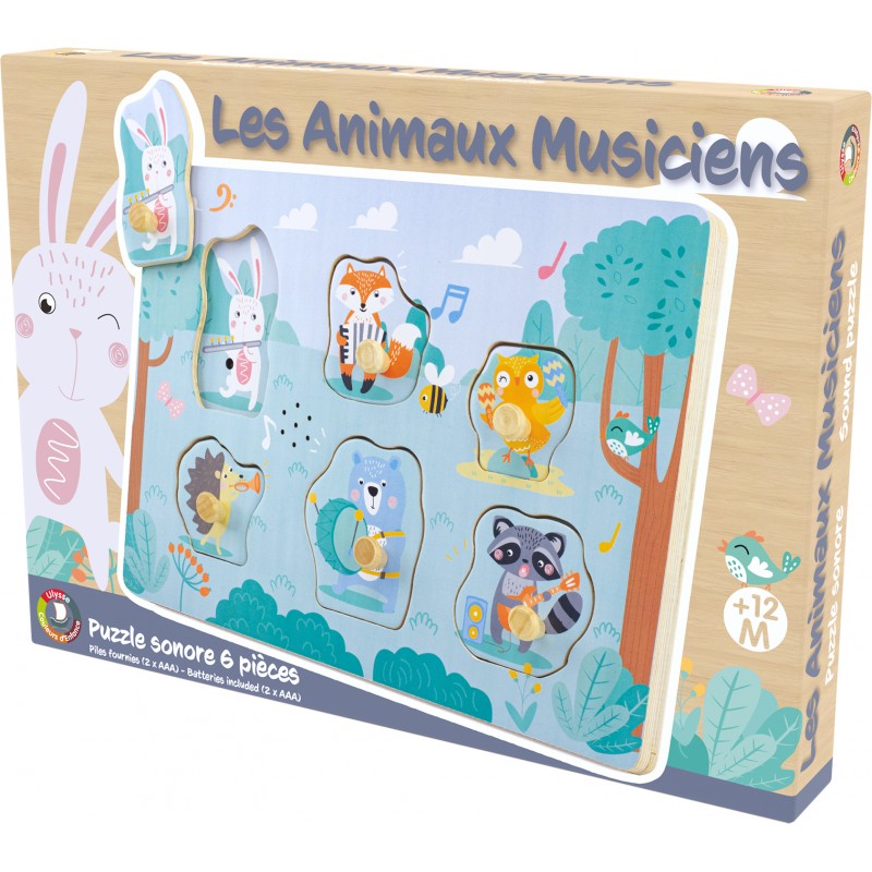 Puzzle sonore les animaux musicien - Ulysse couleurs d'enfance