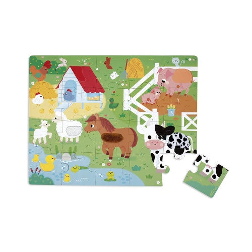 Puzzle tactile La ferme 20 pcs - Janod