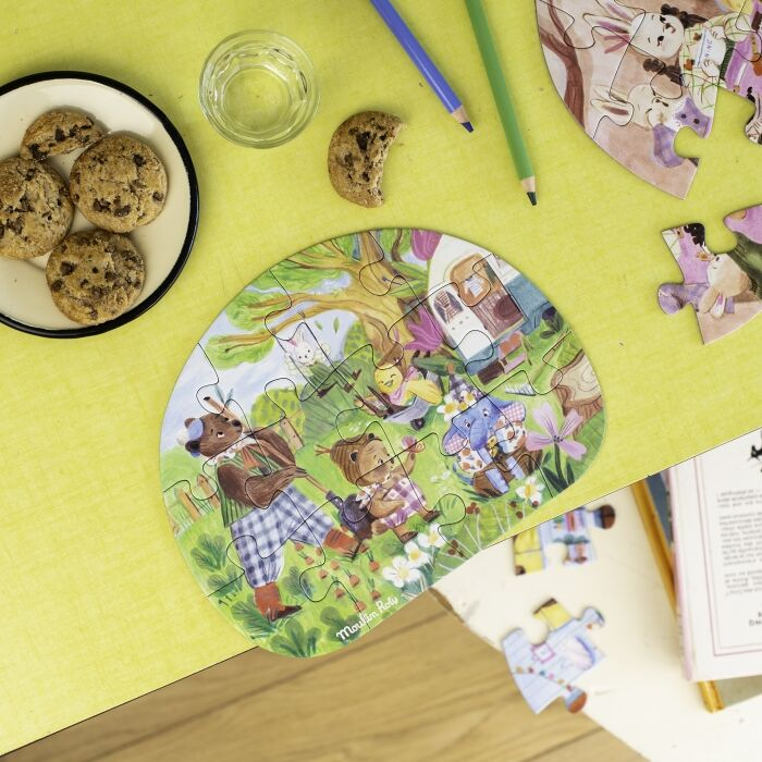 4 puzzle de 12 pcs Une belle journée les minouchkas - Moulin roty