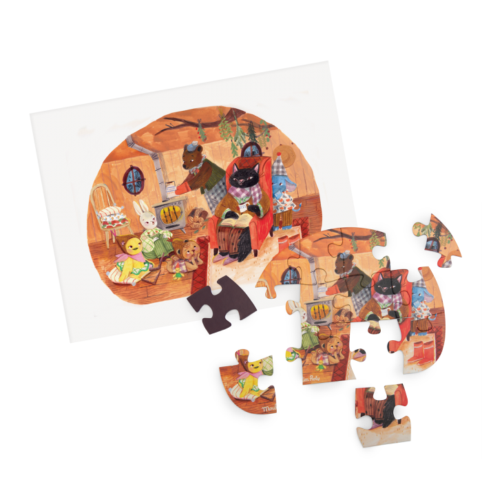 4 puzzle de 12 pcs Une belle journée les minouchkas - Moulin roty