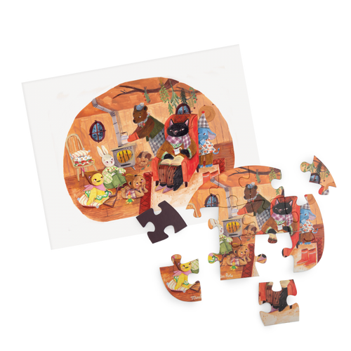 4 puzzle de 12 pcs Une belle journée les minouchkas - Moulin roty