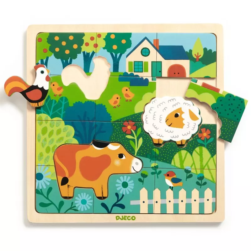Puzzlo farm en bois 15 pcs - Djeco