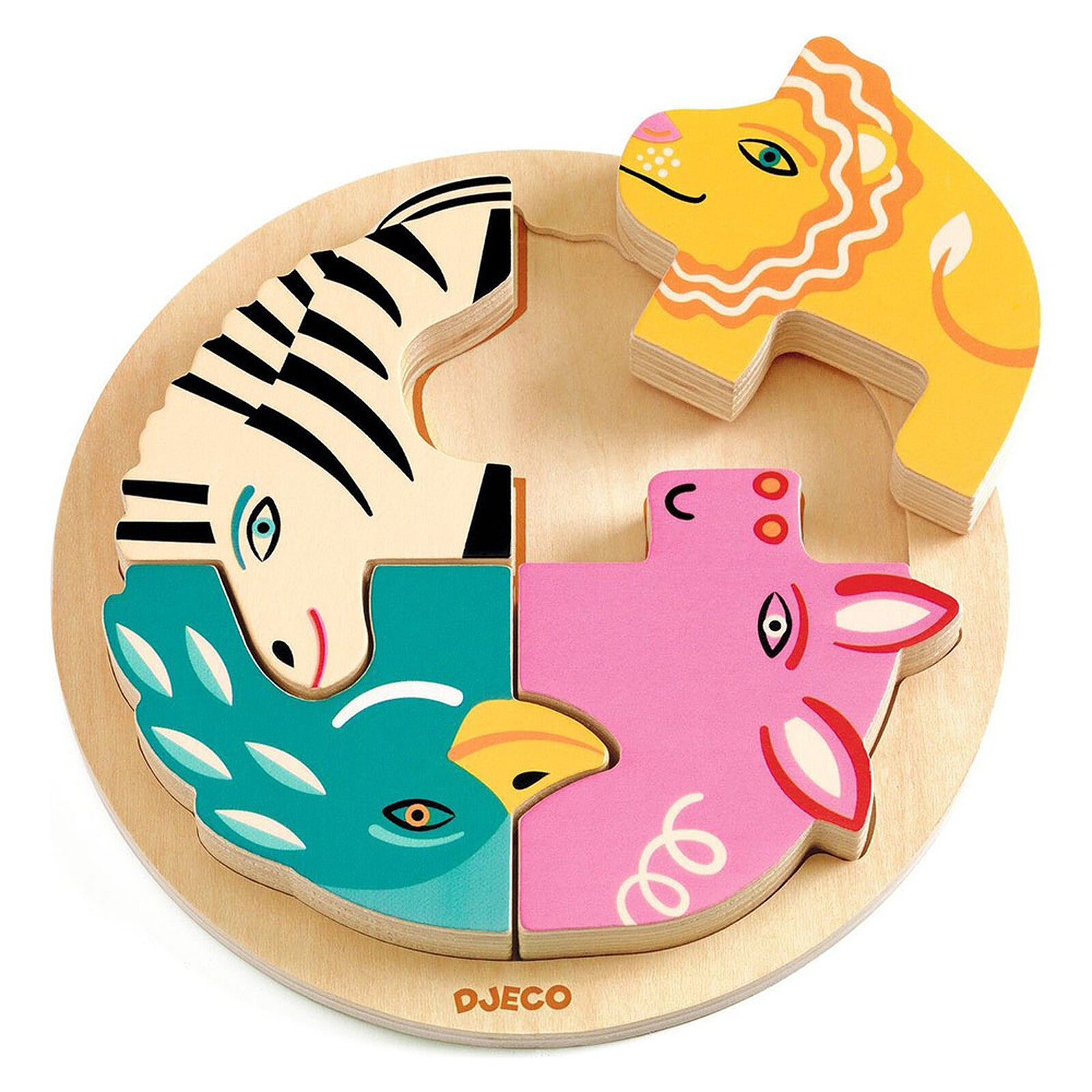 Puzzle en boi relief Rondo Léo - Djeco