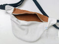 Sac banane adulte Camel/velours blanc fait main - L'Atelier Dyloma